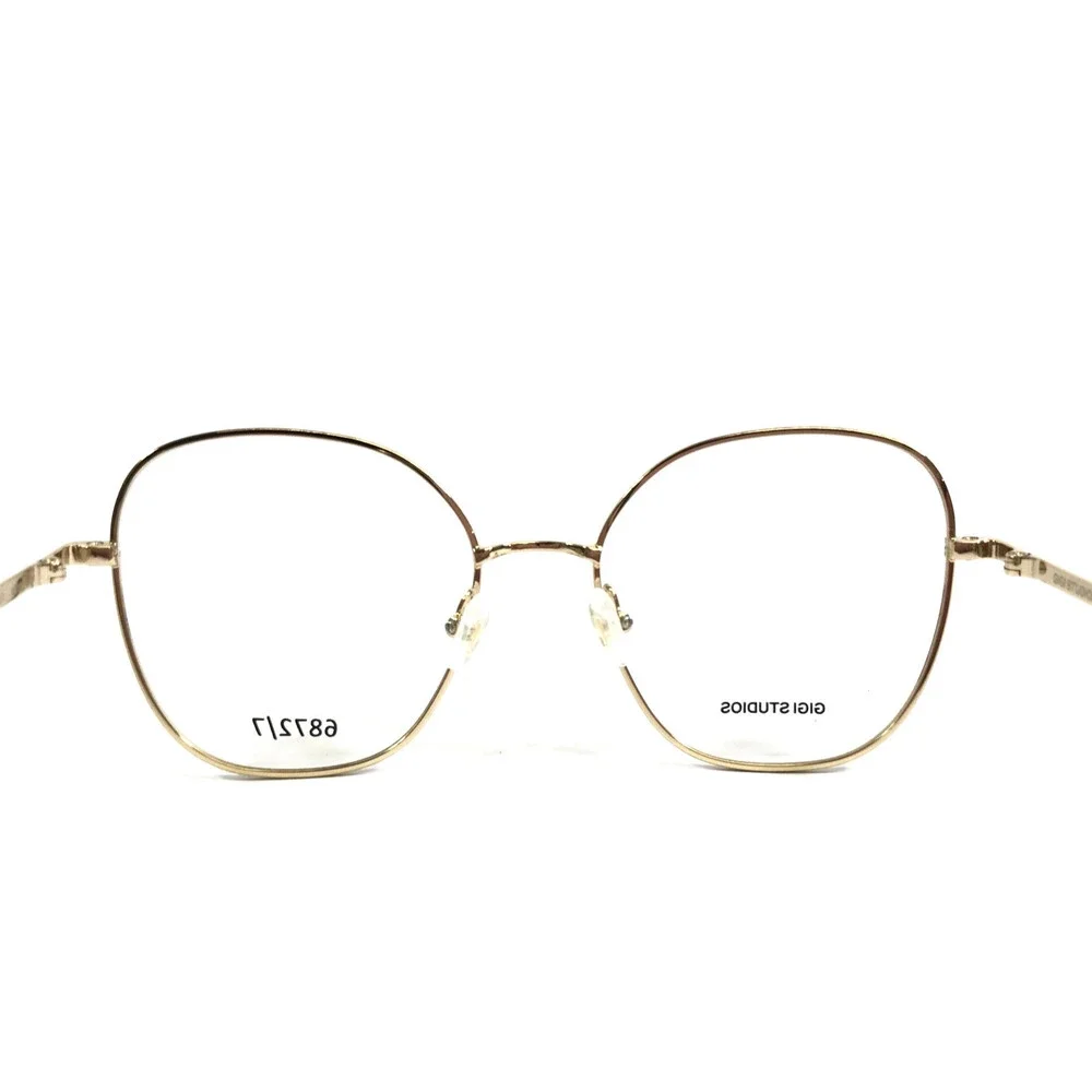 Gigi Studios Eyeglasses Frames VITTORIA 6872/7 Gold Cat Eye Wire Rim 50-17-135